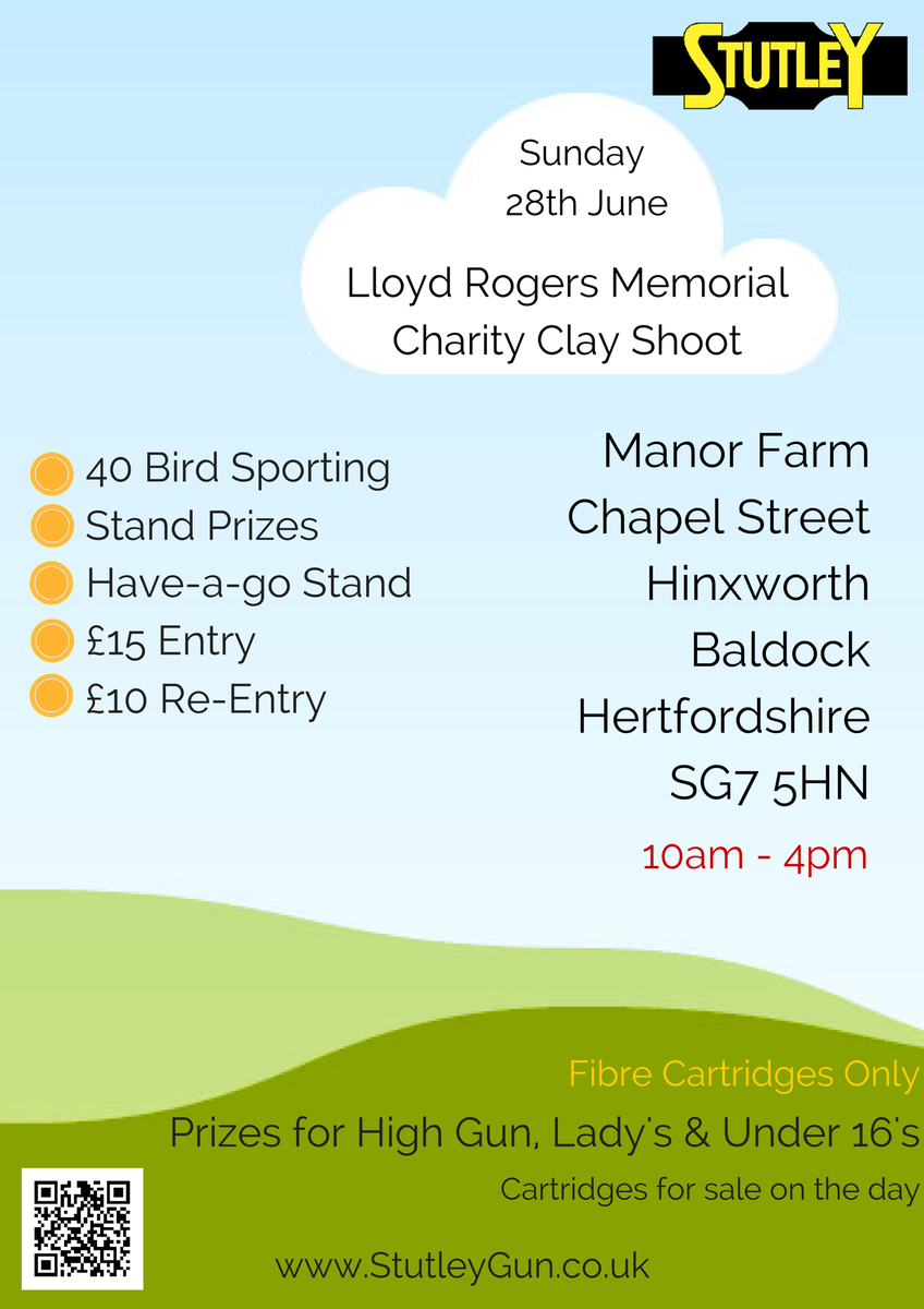 StutleyGun's tweet photo. 28th June, not far away now! Our charity clay shoot. Prizes, excitement and possibly sunshine! #ClayShoot http://t.co/RWvmsJ3QEP