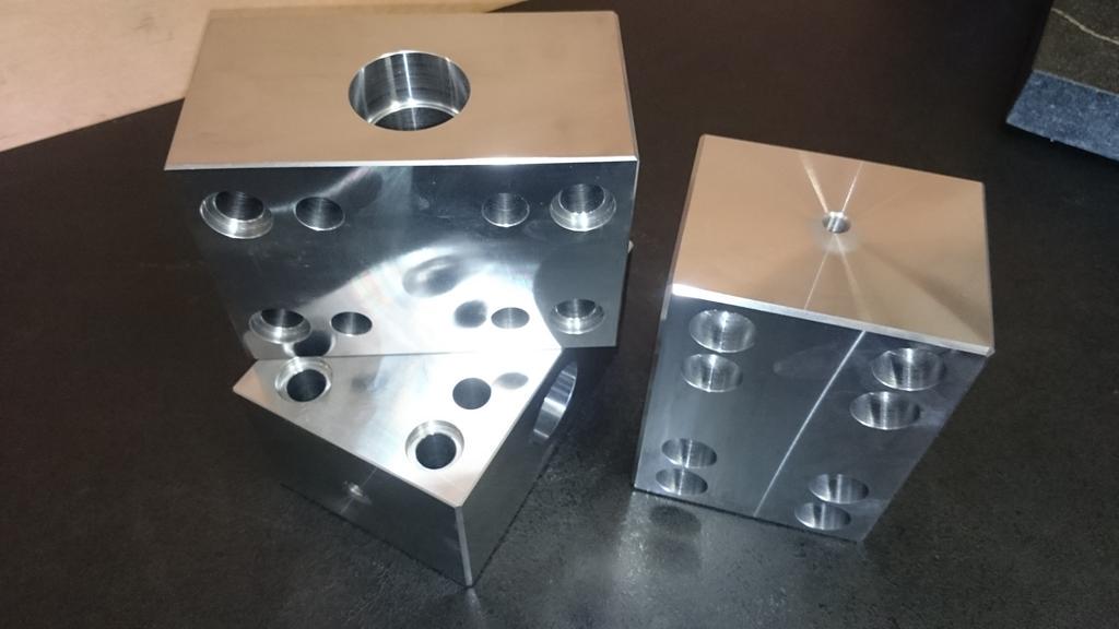 Blocks machined from 6" round mild steel billets. Very pleased with these #shiney