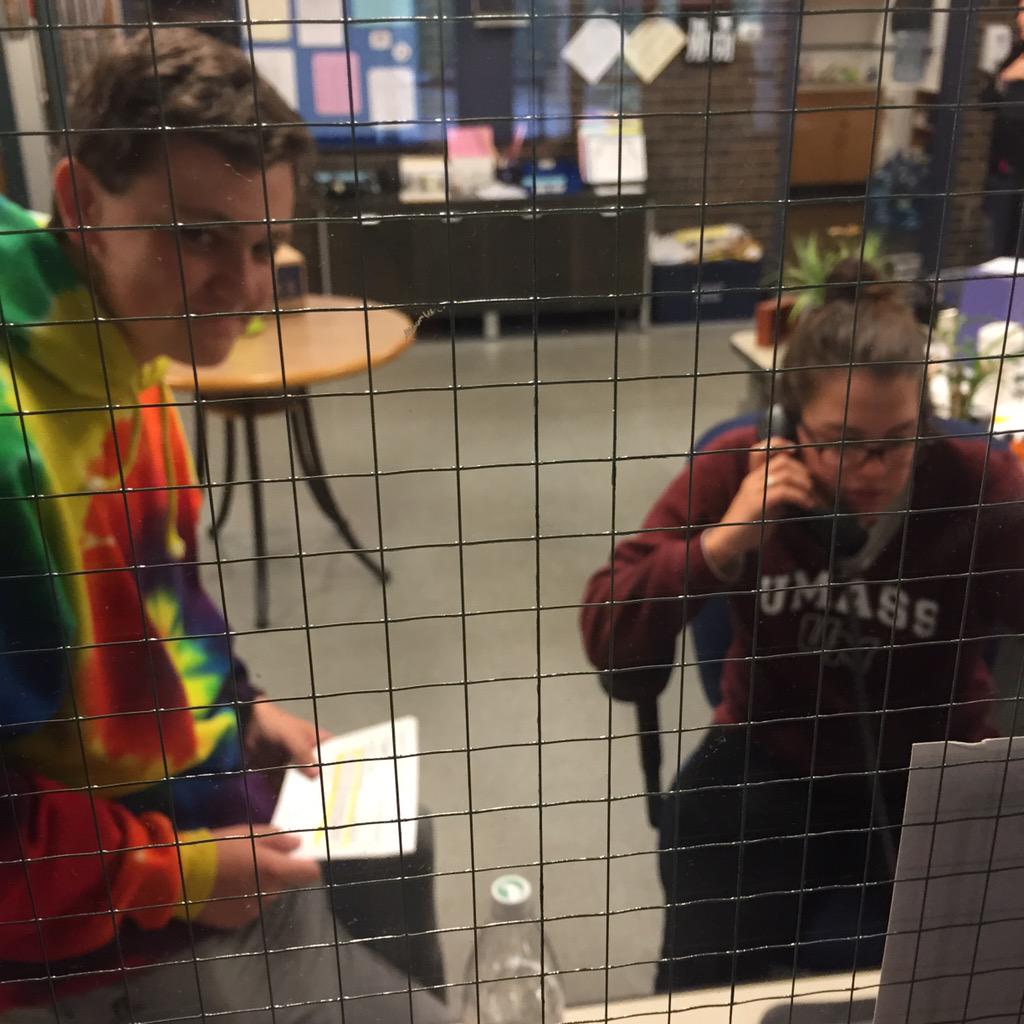 Medford2015's tweet photo. Last morning announcements! Thanks so much you two!! @SteamBTWillie @carolinedaly18 http://t.co/VAiJ624FUT