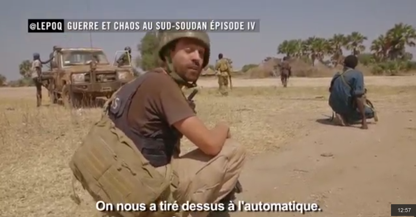 GdCentr4l's tweet photo. Vous avez déjà vu une embuscade filmée de l'intérieur ? Rdv ce soir dans #LEPOQ avec @arisroussinos au Sud Soudan. http://t.co/97BRo5f3aw