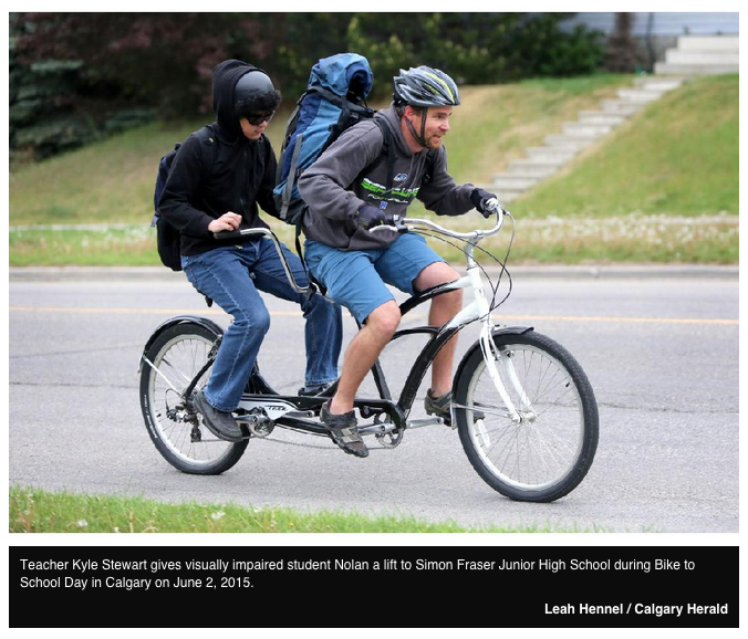 ArmstrongYYC's tweet photo. Way to go Kyle @yycbike2school http://t.co/GJof4vhNNv #yycbe #abed http://t.co/62jRUXg1jW