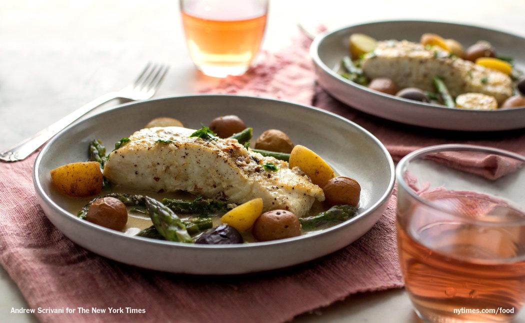 CLP_RD's tweet photo. WONDERFUL! 👏 @nytfood: Braised halibut, asparagus, baby potatoes &amp; saffron by @MarthaRShulman http://t.co/Zy6oZUpO0q http://t.co/WqeZxmYM01