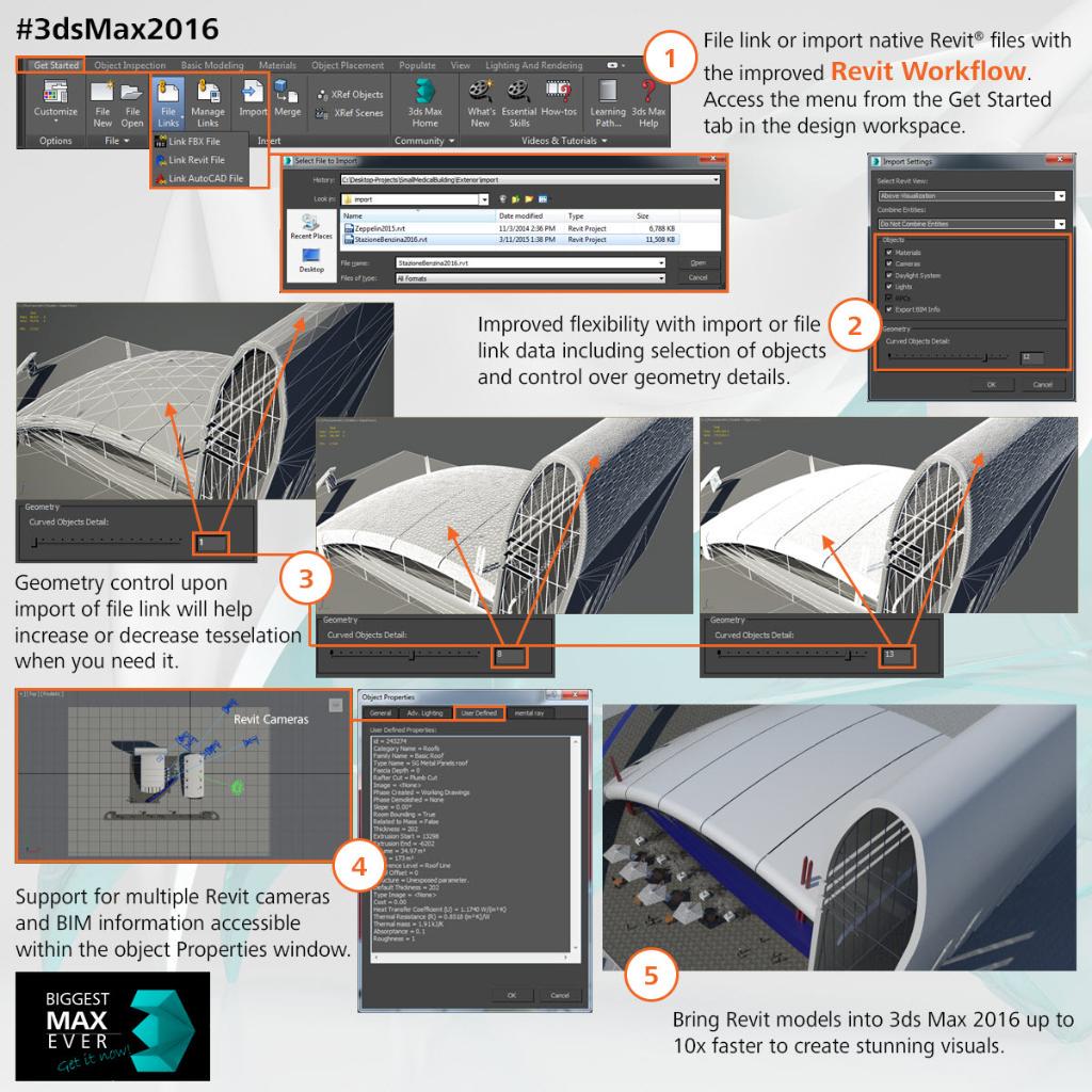 Adsk3dsMax's tweet image. More Quick Tips: Receive cleaner #Revit data faster than ever into #3dsMax2016. Try it now! autode.sk/tryMax2016