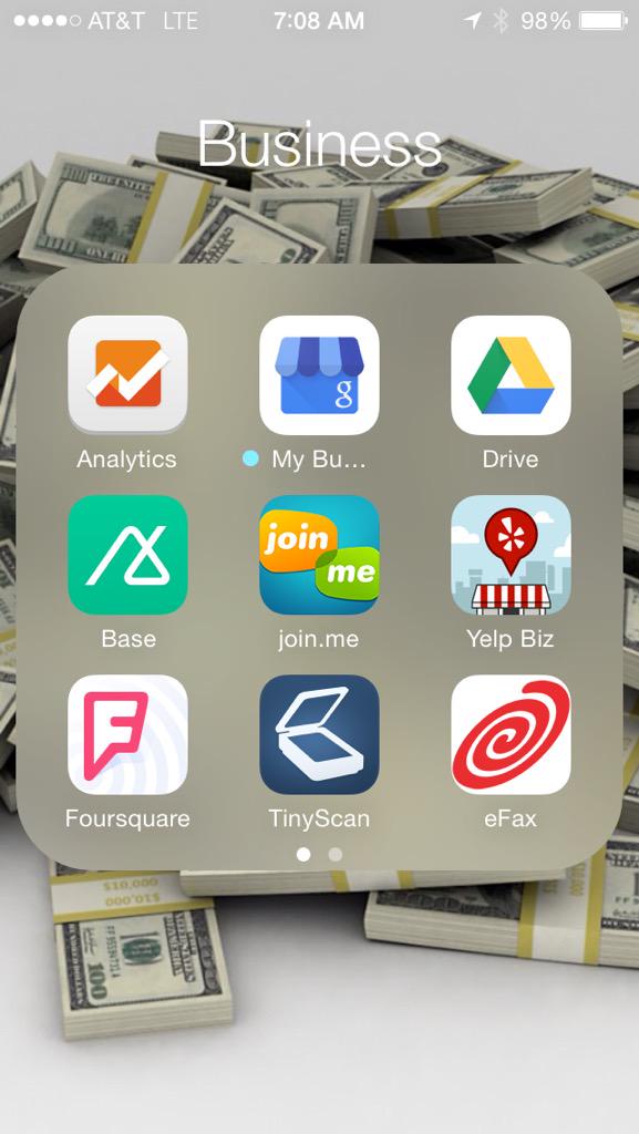 TheMikeBarron1's tweet image. So much @ your fingertips @googleanalytics @googlewmc @googledrive @joinme @Yelp #TinyScan @eFax #TheresAnAppForThat