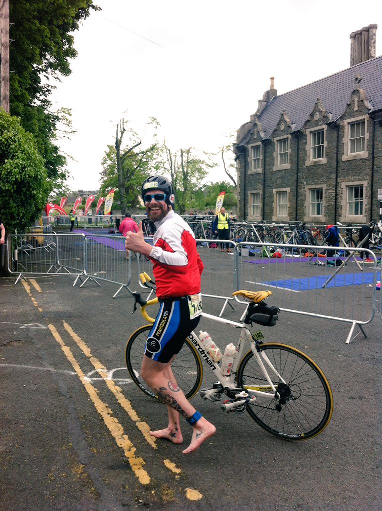 HatesTraining's tweet image. Finishing the bike leg in double Olympic distance @triathy and putting a brave face on it!