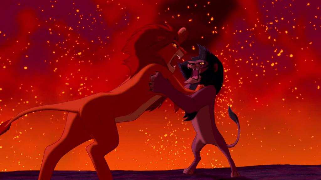 ninoulepeuticha's tweet image. Mufasa défonce Scar  #ChangeLaFinDuFilm #LeRoiLion ou Simba a son brevet de secouriste et sauve son père