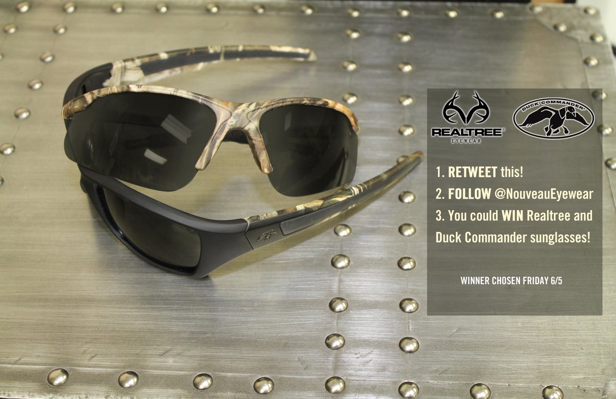 NouveauEyewear's tweet photo. #Follow &amp; #RT for entry to win @Realtree and @Duck_Commander Sunglasses!! #competition #freebie #giveaway #camo http://t.co/hqaahfQ83Z