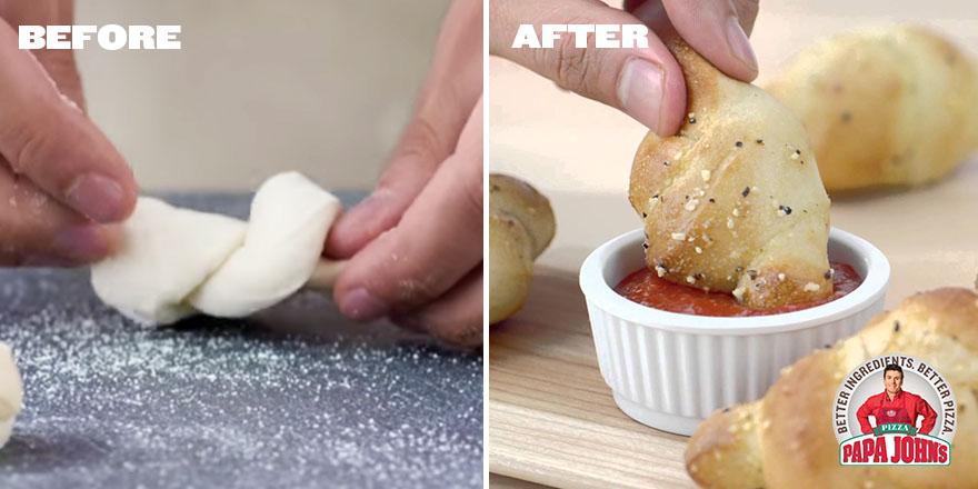 PapaJohns's tweet photo. Don't get it twisted. These Knots are fresh. #GarlicKnots http://t.co/5oBSagBvLN