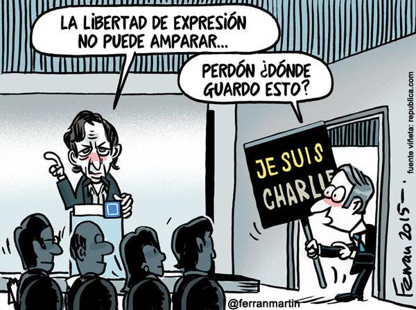 JuanLuisOrtegaG's tweet photo. #HimnoADC Después de "Je suis Charlie", para el #PP la libertad de expresión es lo que ellos digan JaJaJa #RIDICULO http://t.co/f78Co9OM3e