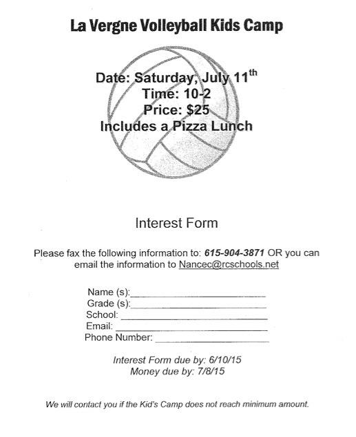 Join us at our VB Kids Camp! Details on attached flier! Respond by listed dates! <a href="/rucoschools/">Rutherford County Schools</a> <a href="/Kreager/">𝑇𝑜𝑚 𝐾𝑟𝑒𝑎𝑔𝑒𝑟</a> <a href="/LHSintheNews/">LaVergne High School</a>