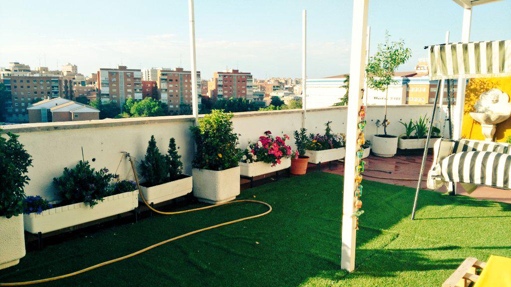 SaraMolinaPT's tweet photo. Hoy doy por terminada la jornada regando nuestras plantitas #mioasis http://t.co/UN7lXUqrka