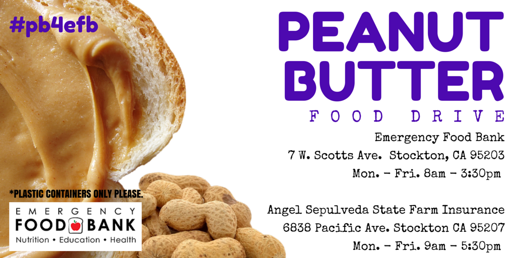 EFBFS's tweet photo. Donations for June Peanut Butter Food Drive can be dropped off @SFAgentAngel &amp; @EFBFS! Thanks for the support! http://t.co/o6poqPzD9S