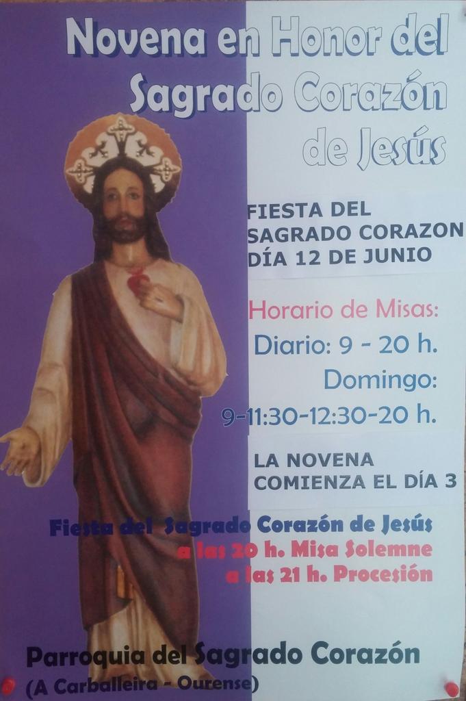CoraXeOu's tweet photo. Maña 3 de Xuño comezamos a novena ao Sagrado Corazón de Xesús, misas: 9:00 e 20:00 hs. @ObispadoOurense http://t.co/3OqMDBCgXC