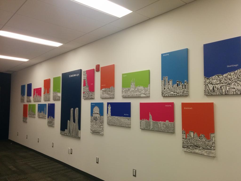 IMIUofT's tweet photo. Our Multipurpose Room really pops now thanks to our city canvases! #InnovationComplex http://t.co/j6tiu2GL8R