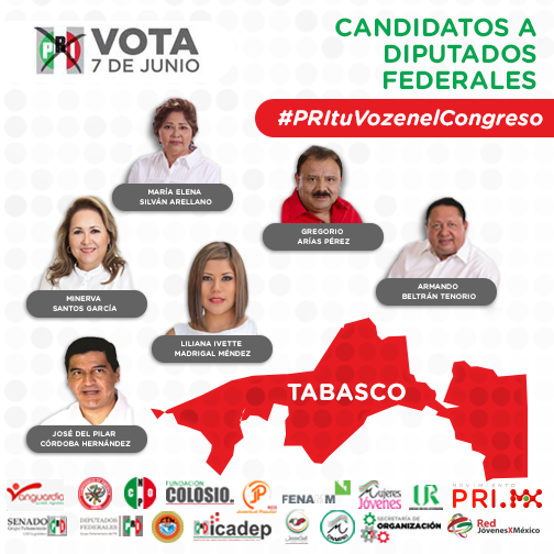 CNC_CEN's tweet photo. Respaldamos a @Minerva_SantosG mujer 100% cenecista y demás candidatos a Dip fed por Tabasco. #PRITuVozEnElCongreso http://t.co/NGuVot2R52