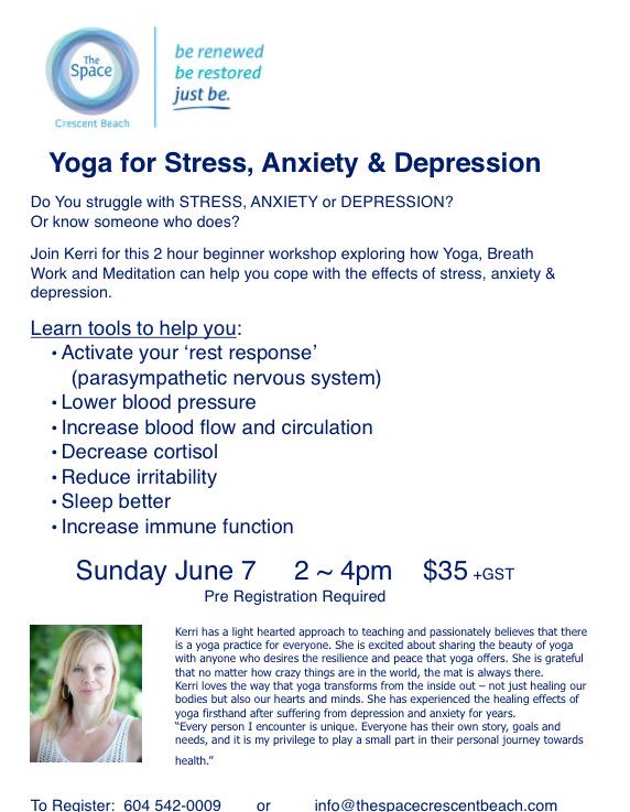 TheSpaceCB's tweet image. Join us! Special #Yoga #Workshop this weekend. Register Online or call 604-542-0009 facebook.com/thespacewellne…