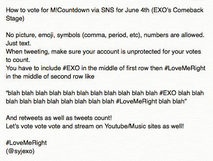 EXOPROJECTINA's tweet photo. VOTE #EXO AT MCD TOMORROW !!! #LoveMeRight DONT FORGET EXO L😍 http://t.co/GRBkKu2Whk