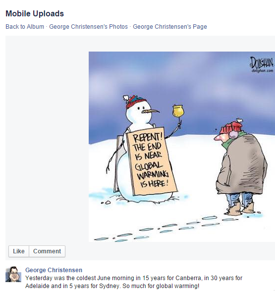 SwannyQLD's tweet photo. The cheese has slid off the cracker #climatechangedenialists http://t.co/k7CAQyDdIH