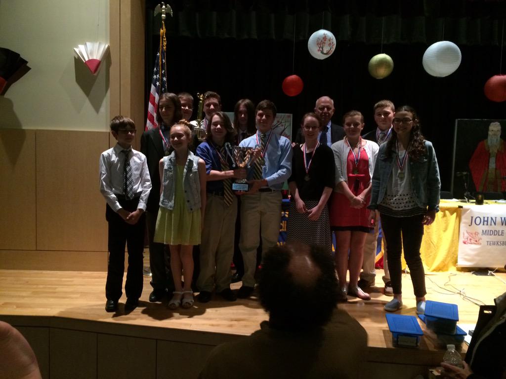 LowellSun's tweet image. RT @AmeliaPakHarvey: Winning Daley team with Kendall M. Wallace trophy #KB2015