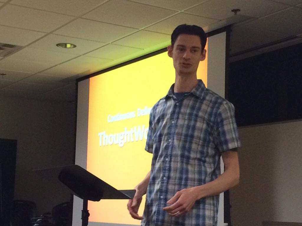 matthewjuliana's tweet image. @djleeds giving a great talk on deployment pipeline. #developwithpurpose