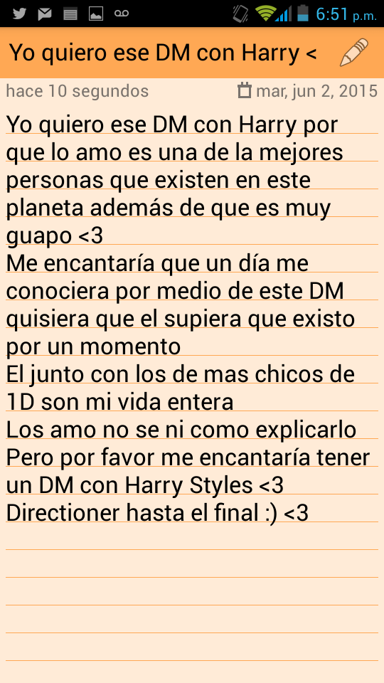 yesy21101999's tweet photo. Hola!, estoy participando por un DM con @Harry_Styles que regala @SoloDMxHs
#DMHarry http://t.co/xDBJgAQi8U