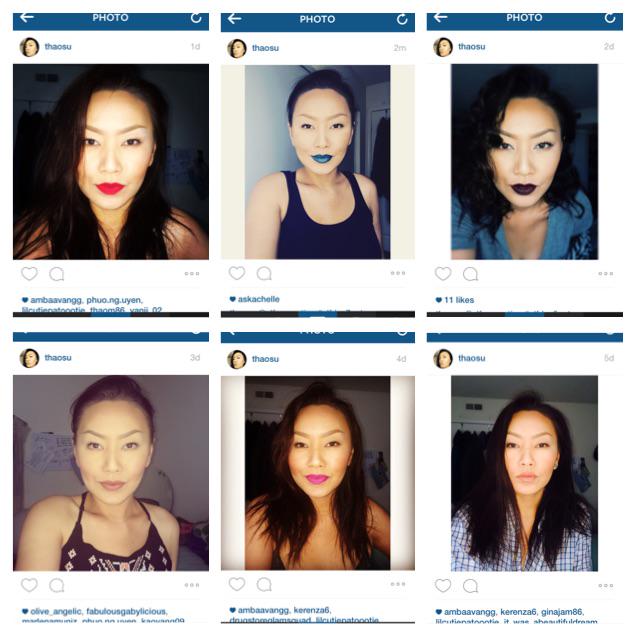 thaosue's tweet photo. 6 out of 7 pics I enter for the @elfcosmetics #playbeautifully lippie contest. Had lots of fun!! http://t.co/glVTHFL4dO