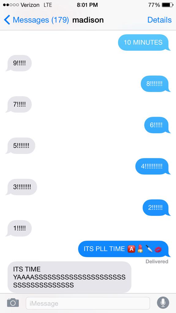 katieecoffeyy_'s tweet image. we are just a little excited #PLLIsBack #SummerOfAnswers @Madisonnlwhitee