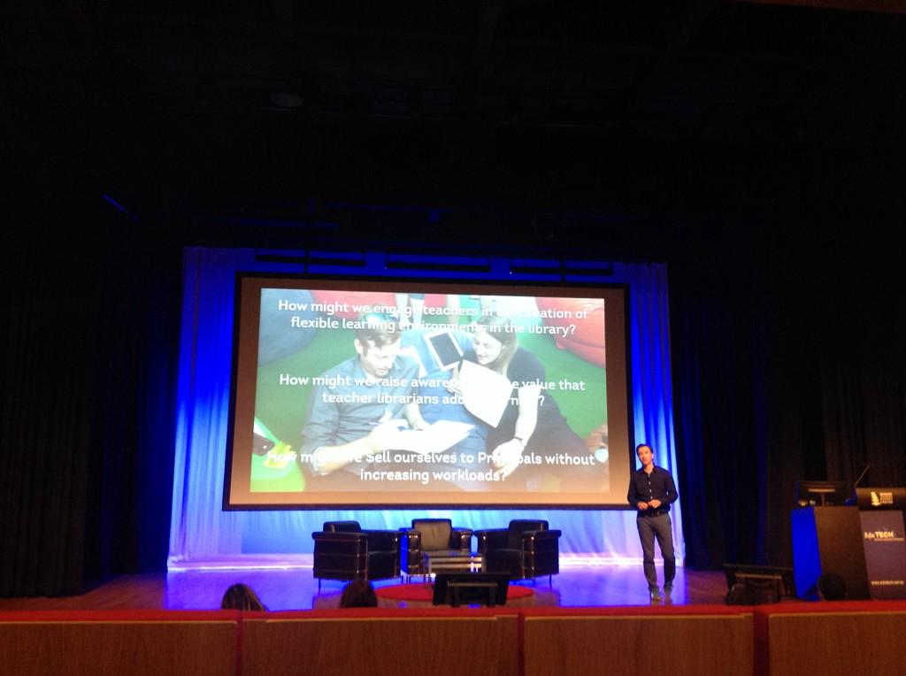 sunnysouth12's tweet photo. #EduTECHAU @hamishcurry Solving the big issues for libraries @SLANSW @Bibliothecaire3 http://t.co/EYm63WTtEh