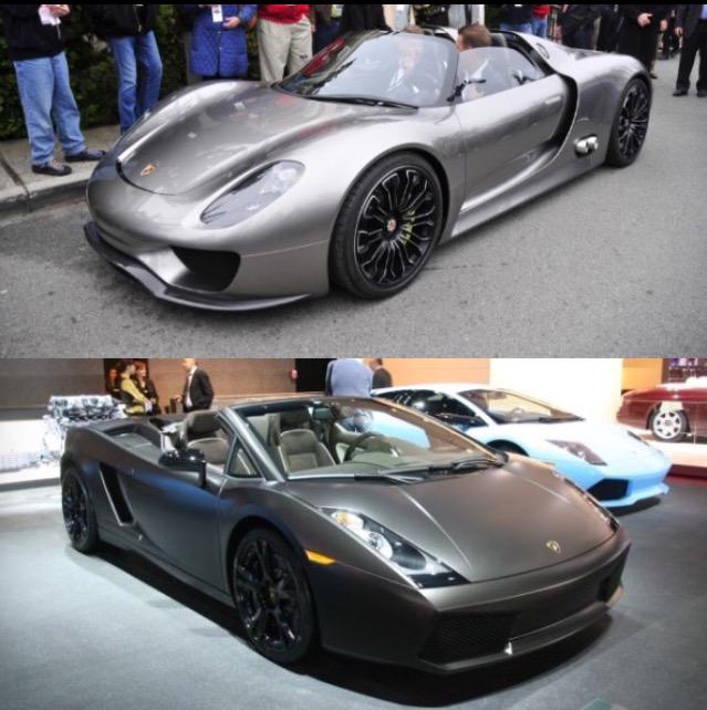 AutoComparisons's tweet image. Porshe 918 Spyder or Lamborghini Gallardo Spyder?