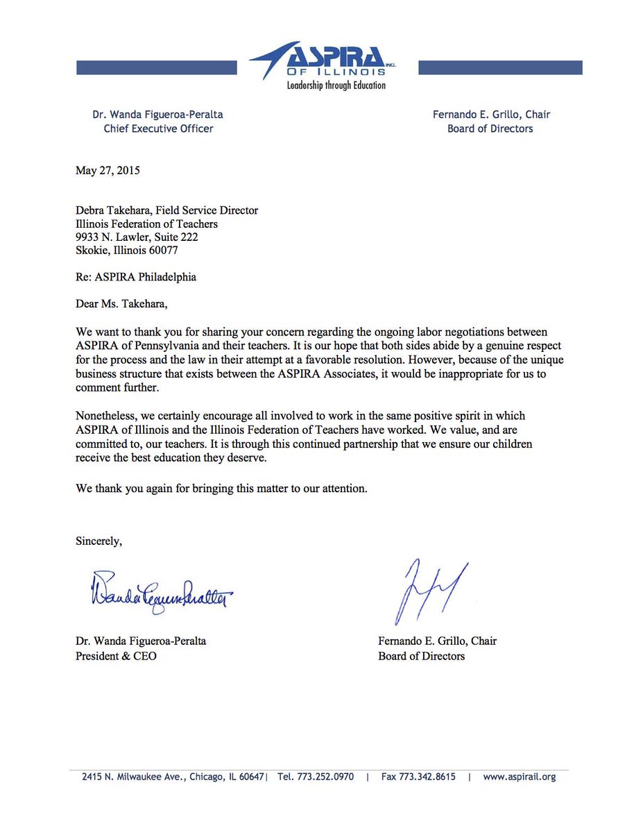 rweingarten's tweet image. Did you know? Chicago's #ASPIRA schools have had a union since 2010. What's Alfredo Calderon so afraid of? #PHLed