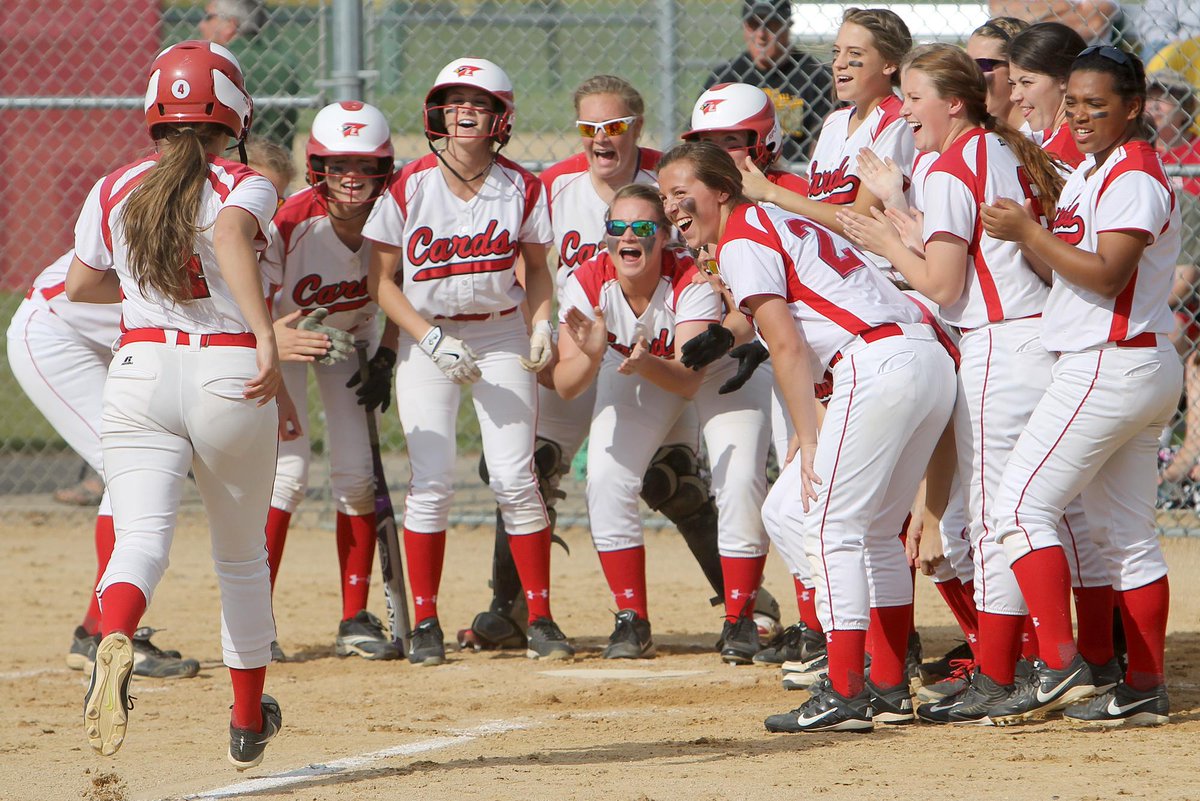 brandon_berg's tweet image. Photo of the Night (2!): @ChiHiSoftball welcomes home Gillian Schaller after her 2-run home run in the second inning.