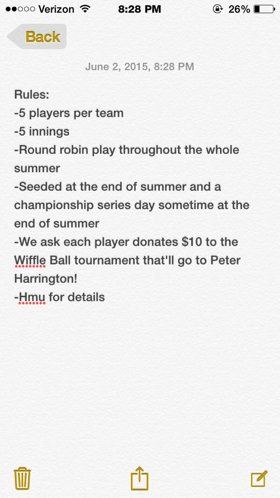 GunnerBourassa's tweet photo. The first ever Little League World Series: Wiffle Ball edition will be held at Bourassa field! #whosonyourteam http://t.co/jHJlWZZGlL