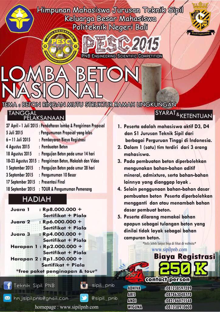 <a href="/FKMTSI_ACEH/">FKMTSI WILAYAH ACEH</a> hai rekanan sipil aceh. Mari gabung dan kirimkan tim terbaik kalian di Lomba Beton Nasional☺️