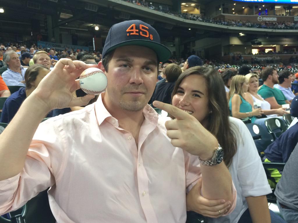 Look at that shiner! <a href="/JGlattly/">Glattly</a> took a ball to the face and hanging around to cheer on his <a href="/astros/">Houston Astros</a>.