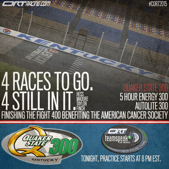 It's raceday! We're on the final stretch to the championship with our second trip to <a href="/KySpeedway/">Kentucky Speedway</a> for the #QS300!