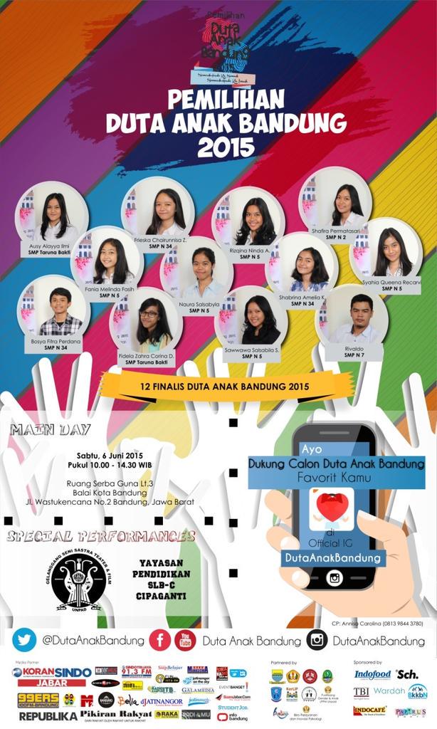 Kamu yg penasaran melihat jagoan dari sekolahmu tampil di Grand Final jgn sampai kelewatan yah #dutaanakbandung15