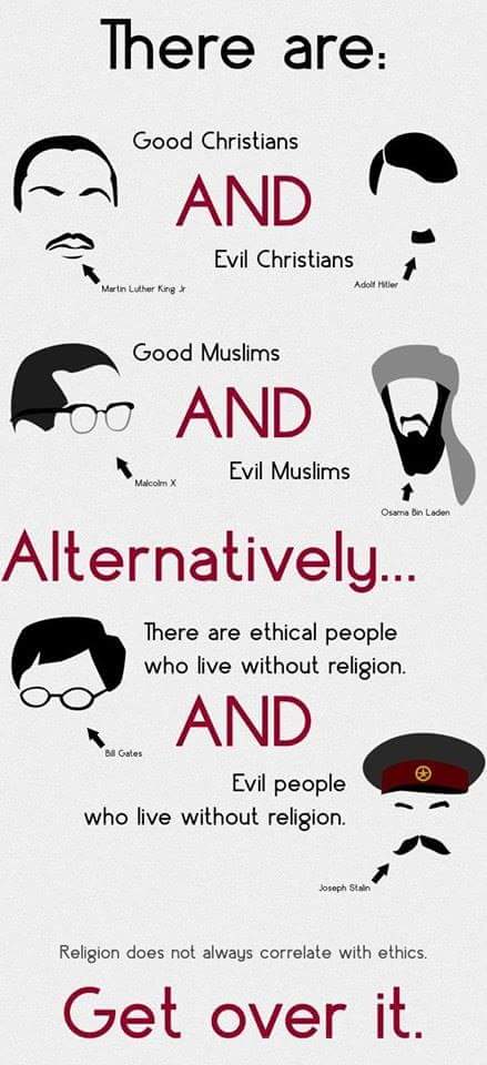 jtdlrs03's tweet image. Religion doesn't define a person's character.
🙏😉😄☺😇
#GoodChristians
#GoodMuslims
#Good&amp;amp;Evil