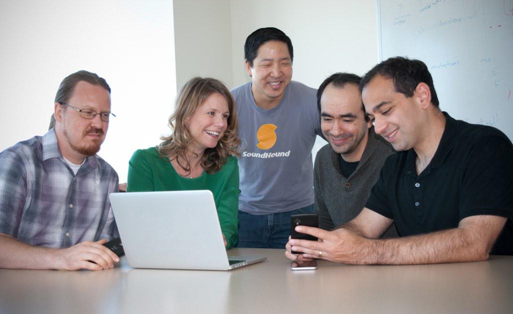 Congrats to founders for working tirelessly: Keyvan, Majid, James, pic w/ Tim &amp; myself #mobile @HoundApp #dreambig