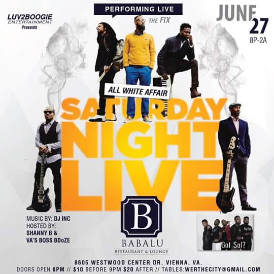 June 27 #thefix <a href="/GotSolMusic/">Got Sol?</a> #babalulounge <a href="/LUV2BOOGIE831/">Champ Boogie</a> #music #virginia #nightlife #dmvmusic