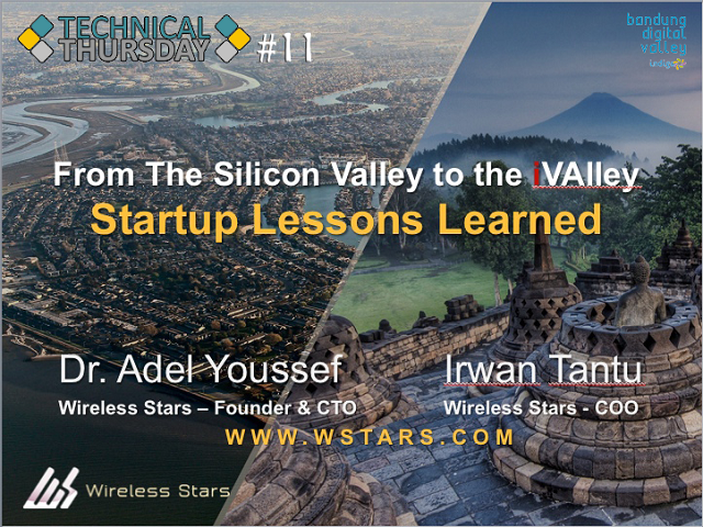 WirelessStars's tweet image. Let's join Technical Thursday #11 with Dr Adel Youssef @adelamin tomorrow in Bandung. bit.ly/1IbBx05