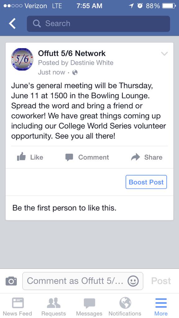 OffuttAFB56's tweet photo. Information for our next meeting. See you there! http://t.co/Fg5hcOcHtL