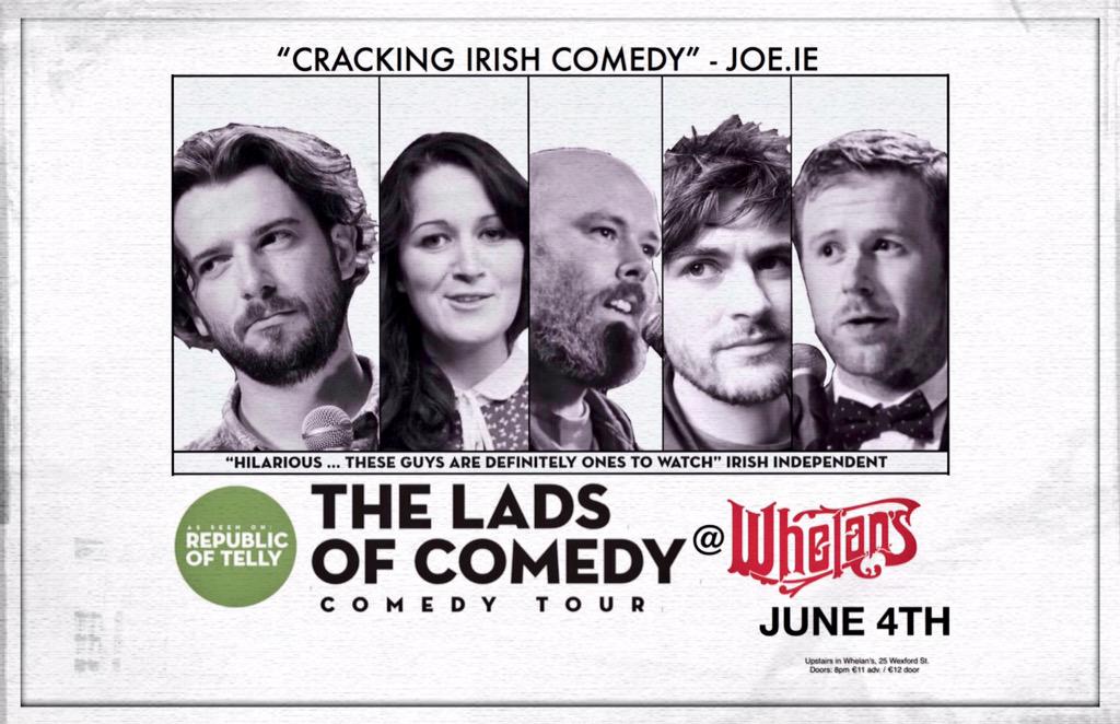 LadsofComedy's tweet image. RT! Tomorrow night 8pm @whelanslive @LadsofComedy LIVE! Stand up from stars of @republicoftelly &amp;amp; @RTE Comedy Bites