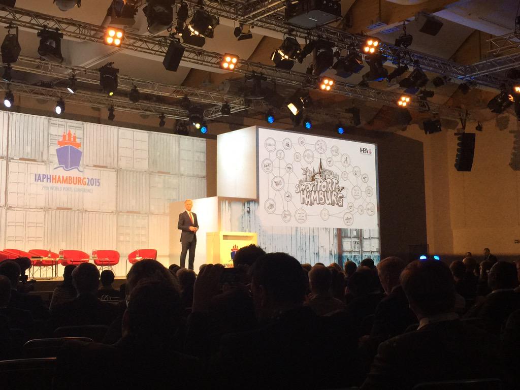 jensassmann's tweet photo. Very good #smartPORT presentation of Jens Meier of #HPA @ #IAPH2015 #IAPH #smartPORTlogistics #smartPORTenergy http://t.co/a3pjf1L9CX