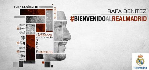 RMadridSports's tweet photo. ¡YA ES OFICIAL,RAFA BENÍTEZ ES EL NUEVO ENTRENADOR DEL REAL MADRID POR 3 TEMPORADAS! #BienvenidoalRealMadrid http://t.co/extFbZw71s