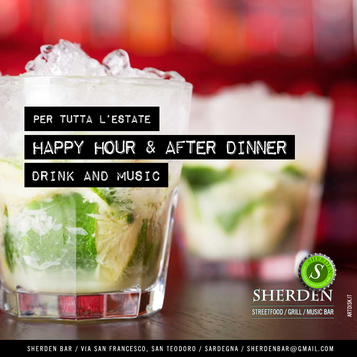 Tutti i giorni 18.00-03.00 #HappyHour &amp; #AfterDinner <a href="/SherdenBar/">Sherden</a> 
Cocktails e centrifugati a base di frutta fresca!