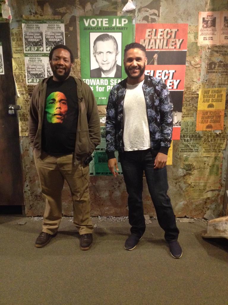 centerstage_md's tweet photo. @jambwoy and @DubemMusic talk to FOX45's @MeganReports about Marley! #CSMarley #baltimore http://t.co/tp9yzst6CQ