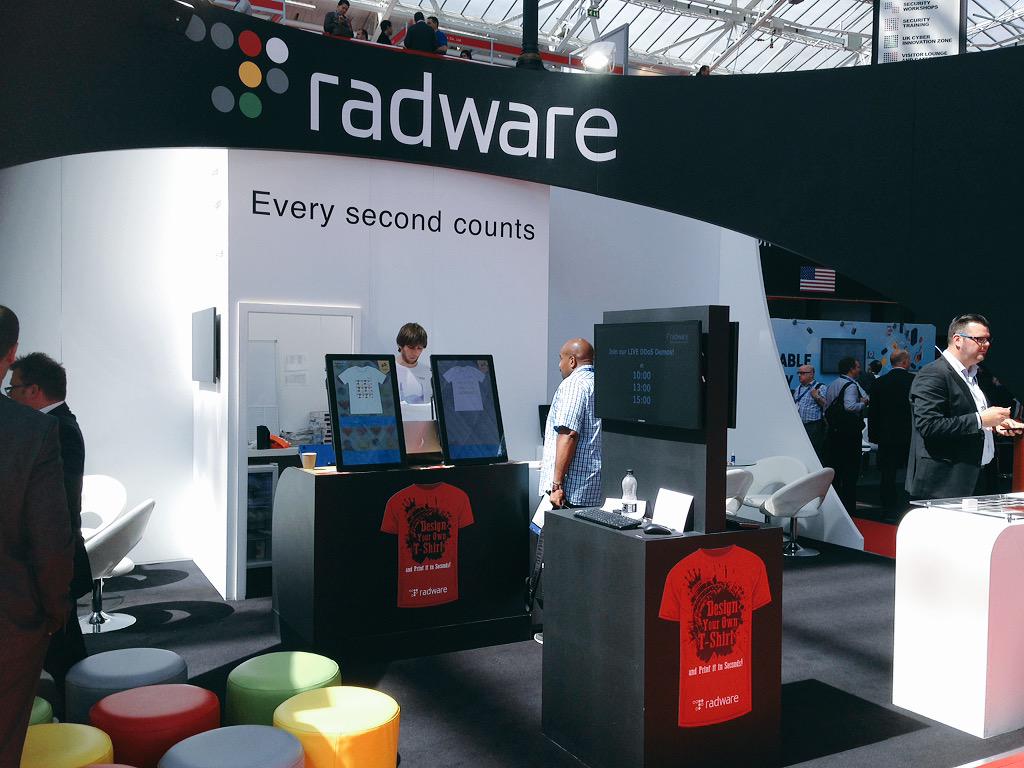 .<a href="/radware/">Radware</a> stand E180 Live ddos demo at 13:00 Come, design and print your T-shirt #infosec15