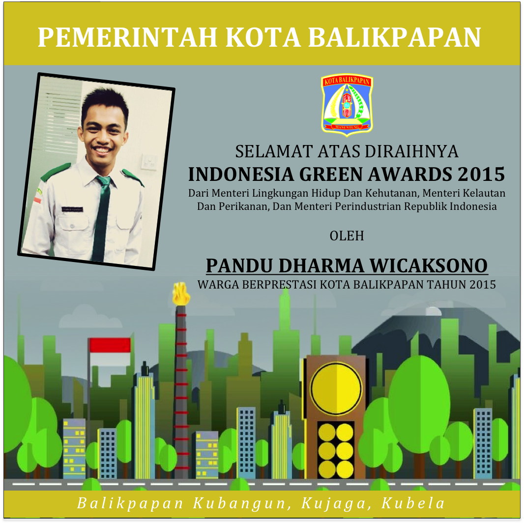 GreenGnrId's tweet photo. Besok (4/6) Ketua GGId @PaDarWin menerima anugrah IGA 2015 dari 3 Kementrian @Info_PemkotBpn @KotaBalikpapan http://t.co/Ep62eQiAF4