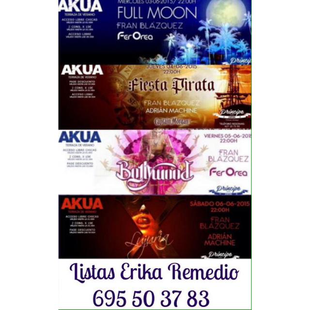 erika_rrpp's tweet photo. LISTAS PARA AKUA. Esta semana de miércoles a sábado, si quieres asistir no dudes en avisarme!! #AKUA 📲695 50 37 83 http://t.co/2GLxM5Xl8K