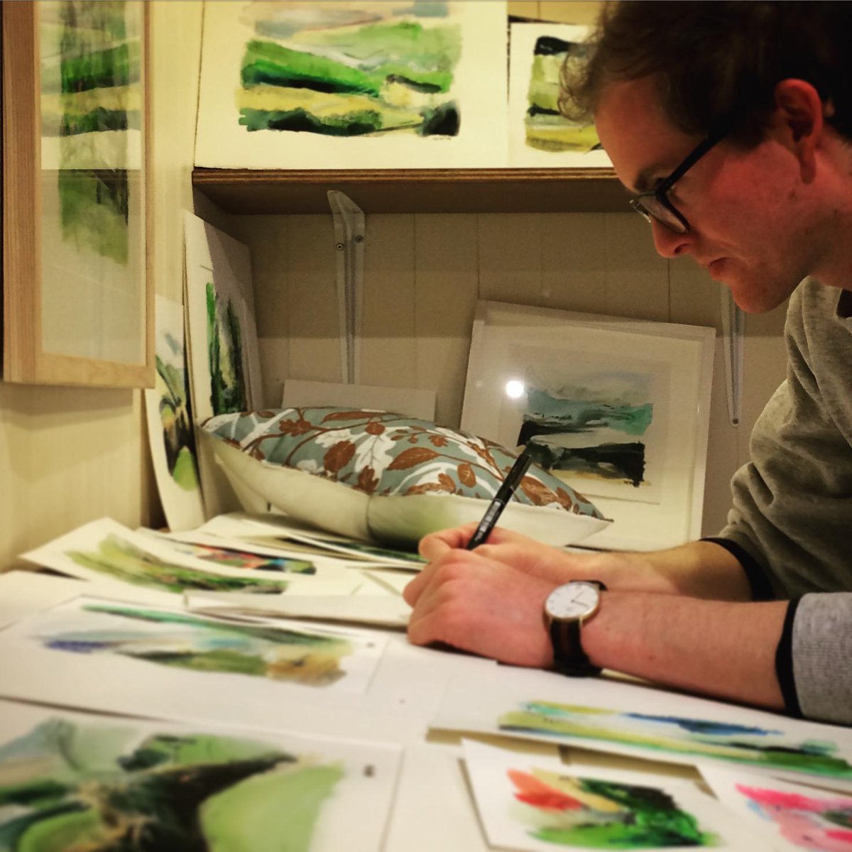 Finishing touches to some of my artwork... only 3 days until #nyos15 #northyorkshireopenstudios #yorkshiredales #art